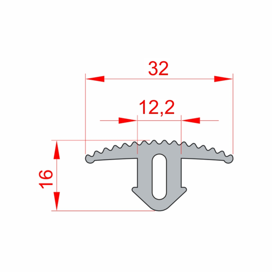 Preview: Profil-Schutzdichtung – Nut 10 (1000 mm)