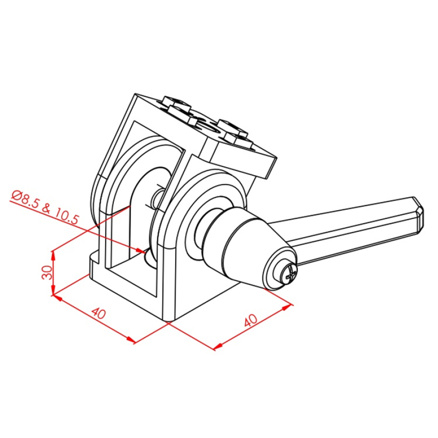Preview: Bewegliches Gelenk 40×40 K8 / K10