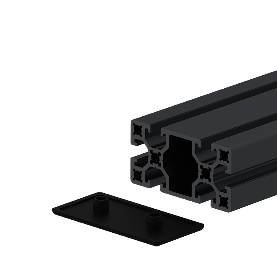 Preview: Profilabdeckung Schwarz Nut 10