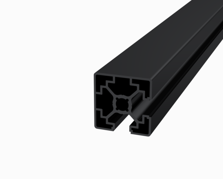 Aluminiumprofil 40×40 Nut 10 - geschlossenes schwarz