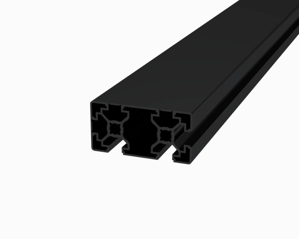 Aluminiumprofil 40×80 Nut 10 - geschlossenes schwarz